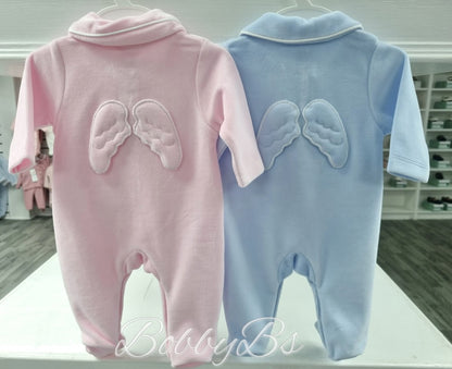 LBW24/308 - Velour angel wing babygrow