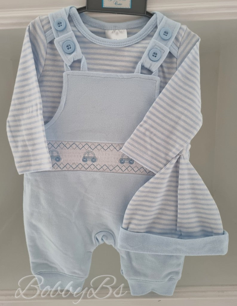 9814 - Smocked dungaree set