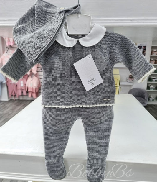 700905 - Grey cable knitted trouser set