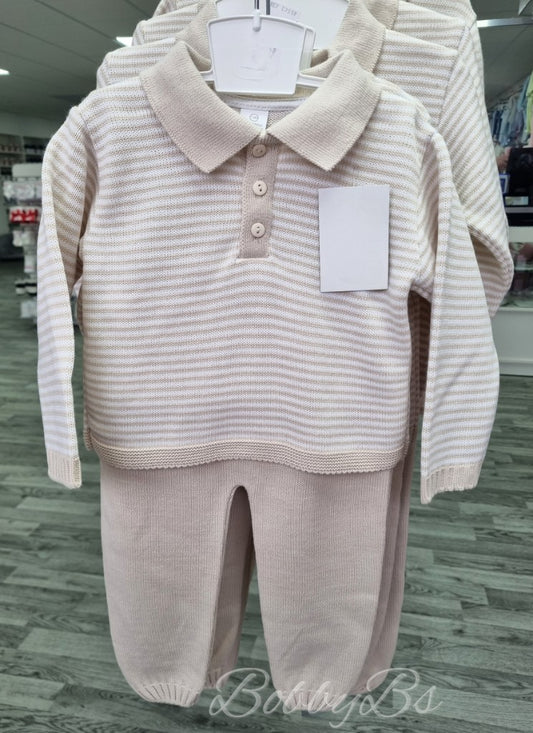 C7519 - Beige knitted trousers