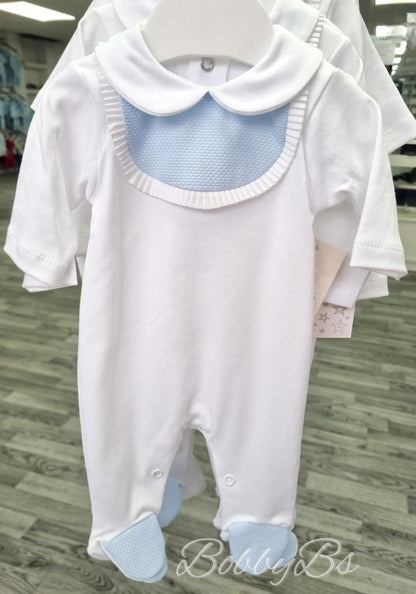 SG87 - White & Blue Bib Babygrow