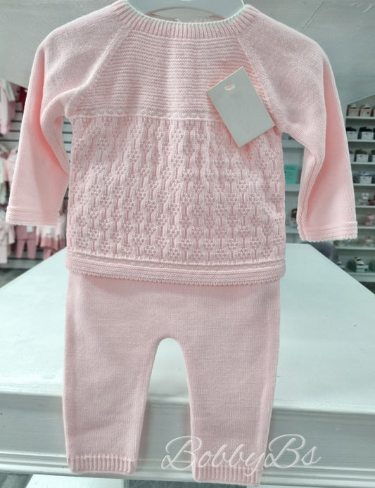 C7006 - Baby Pink knitted lounge set