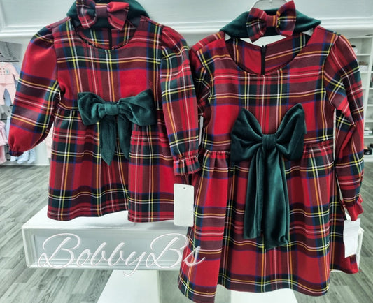 TD4 - Tartan dress with Green Bow