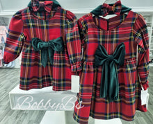 Load image into Gallery viewer, TD4 - Tartan dress with Green Bow