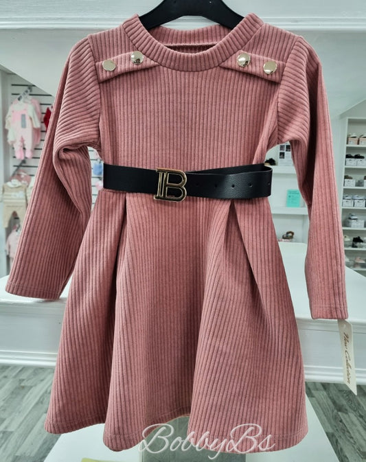 R905 - Dusty Pink dress & Belt set