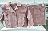 R664 - Luxury Woven Dusty Pink skirt set