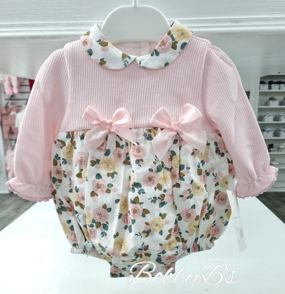 SG80 - Floral bow knit romper