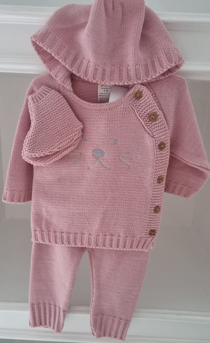 301F - Dusty Pink knitted set
