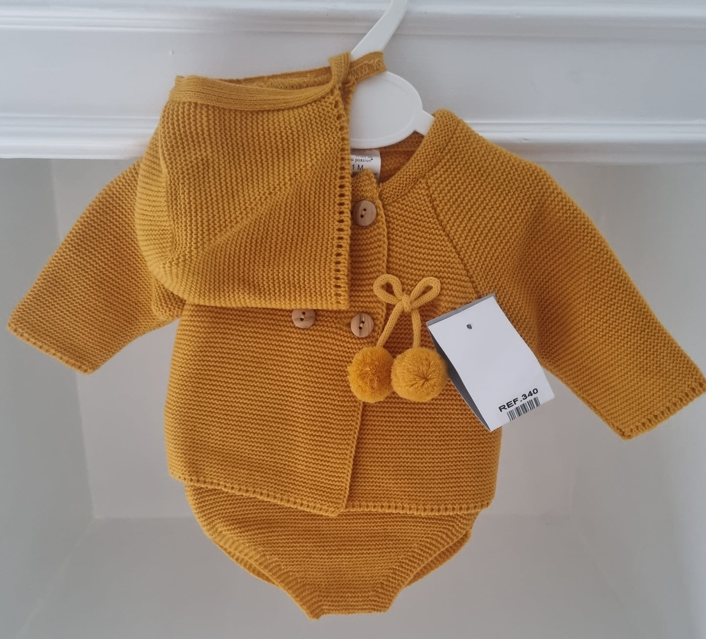 REF340 - Mustard Pompom 3PC Knit