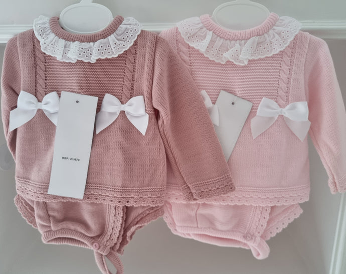21/673 - Satin Bow Knitted set