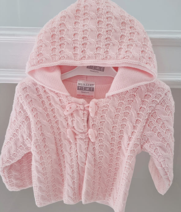 1016-627 - Pink Hooded cardigan