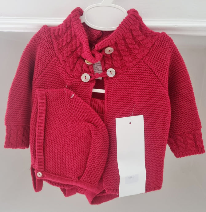 6541 - Red Cardigan Knit set