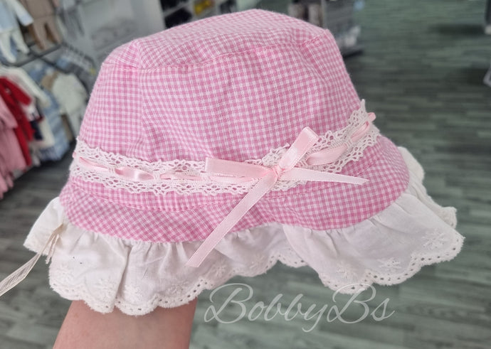 BU1528 - Pink Gingham sun hat