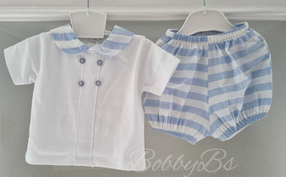 M0D62 - Blue striped short set