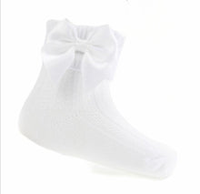 Load image into Gallery viewer, S123 - Ribbed bow ankle sock