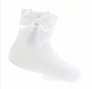 S123 - Ribbed bow ankle sock