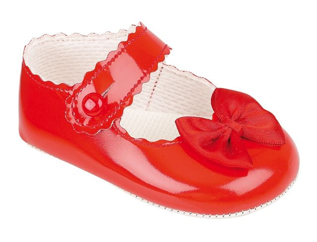 604 - Red Softsole bow shoe.
