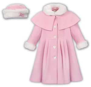 C9500V-1 - Sarah Louise Heritage Collection Pink Fur Trim Coat & hat