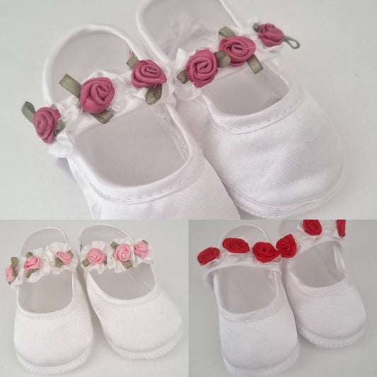 9399 - Ruched Ribbon Rose softsole shoe