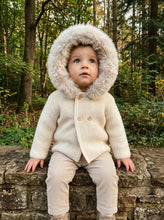 Load image into Gallery viewer, LEO - Beige Fur trimmed knitted jacket