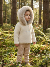 Load image into Gallery viewer, SABRINA - Ivory Fur trimmed knitted jacket