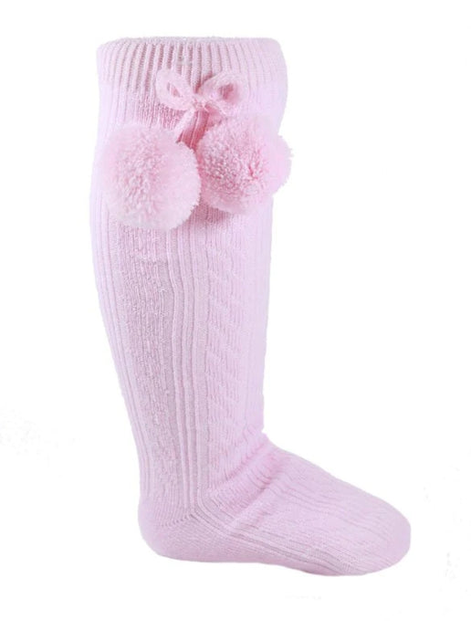 S108~ Knee high pompom socks.