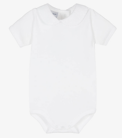 1181- White peter pan collar baby vest