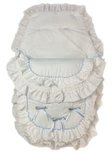 Load image into Gallery viewer, 8005 - White&amp;Blue Frilled Cosytoes