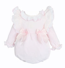 Load image into Gallery viewer, 2533 - Pink Frilled Bow Traditional romper