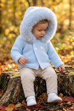 Load image into Gallery viewer, LEO - Blue Fur trimmed knitted jacket