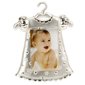 FS598 - Baby Photo Frame Silver Dress 2"x3''