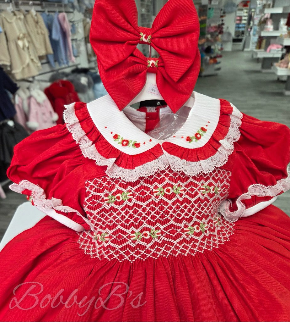 RWW2- Red Smocked dress