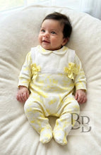 Load image into Gallery viewer, LSB4 - Lemon Double Bow Safari babygrow