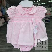 Load image into Gallery viewer, 1282 - Pink Smocked detailing 3pc dress set