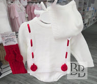 26/121 - White & Red 2PC Knitted set