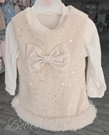 CW328 - Ivory Luxury Woven tulle dress set