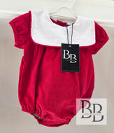 VECR1 - Red cord style traditional  Christmas romper