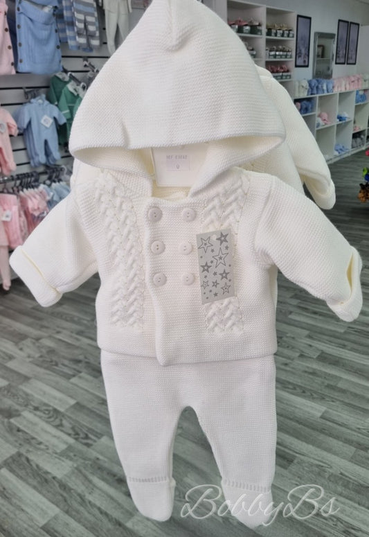 3262 - White Cable Pramsuit