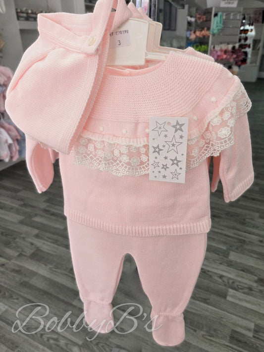 C7019 - Pink luxury Knitted set