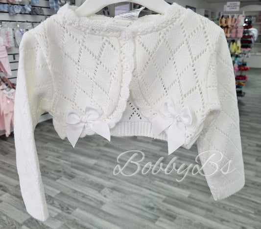 220W - White Double bow bolero