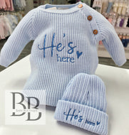 A5405 - Newborn Blue Hes here romper set