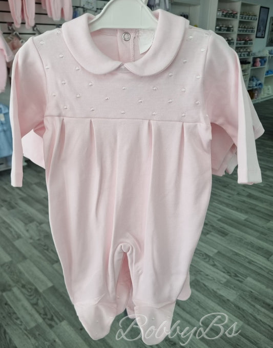 LN025/1 - Pink cotton babygrow