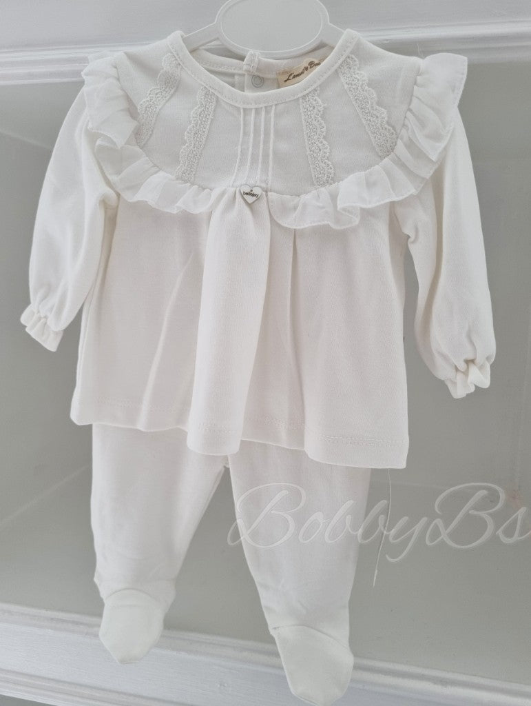 BJ3263W - White Lace Trouser set