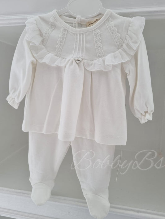 BJ3263W - White Lace Trouser set