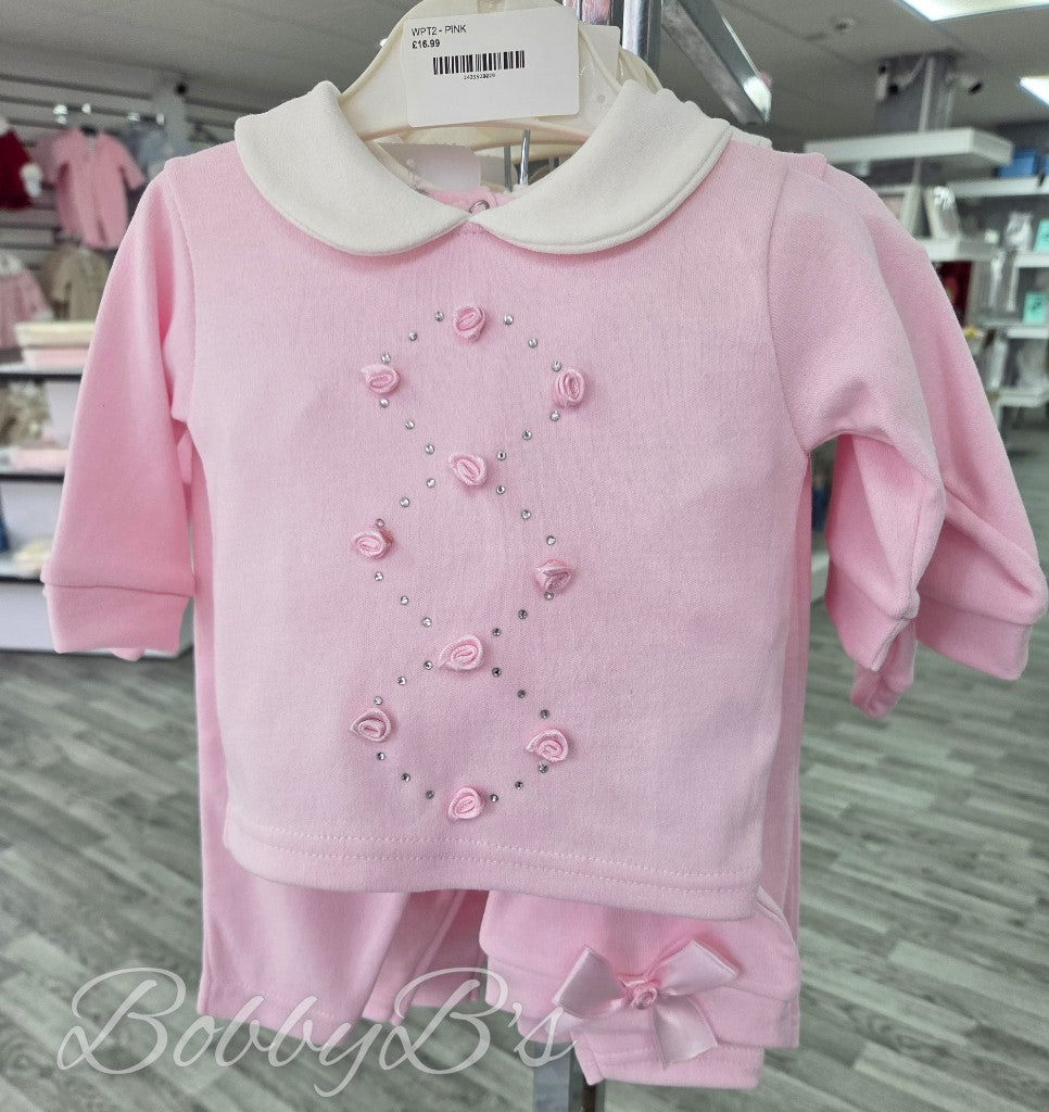 WPT2- Rosebud Pink trouser set