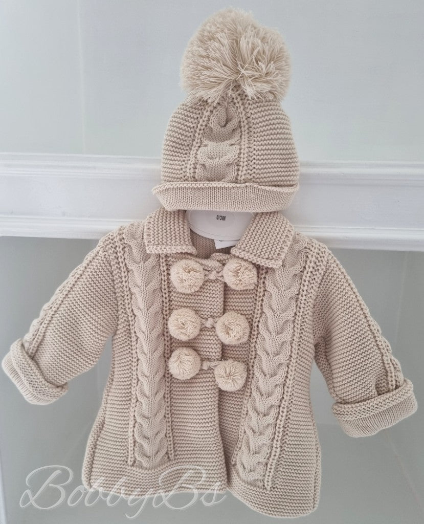 5367 - Beige Pompom Jacket set