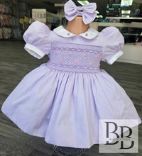 Load image into Gallery viewer, SPD11 - Lilac Smocked dress