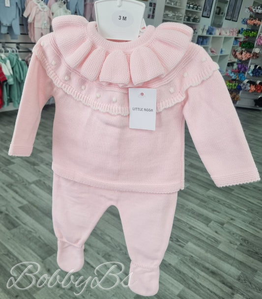 C9017 - Pink Knitted trouser set
