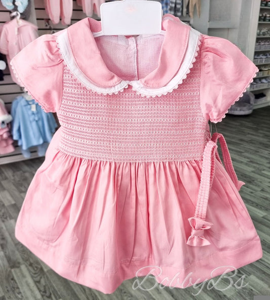 2503 - Pink smocked dress