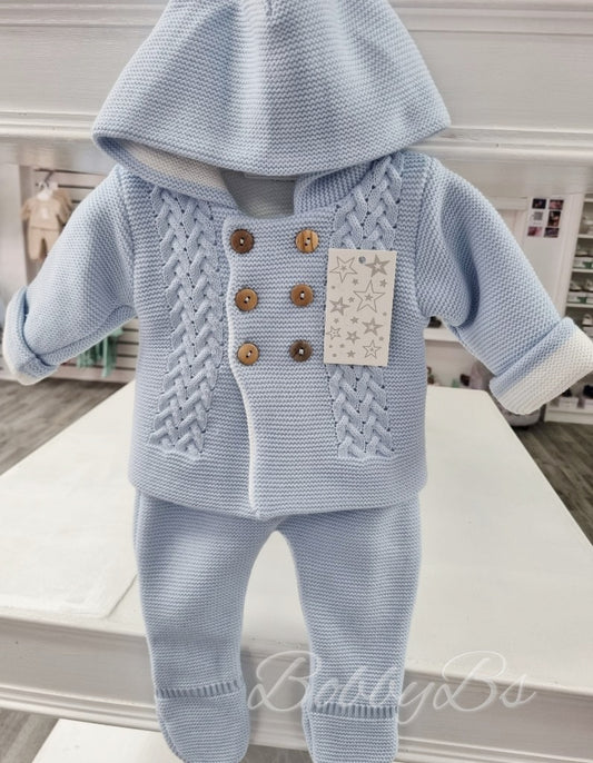 3262 - Blue Cable Pramsuit